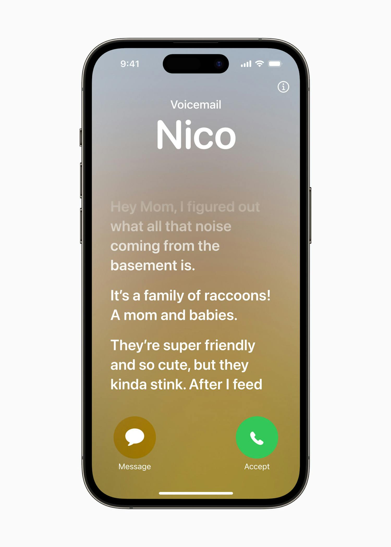 iOS17留守番電話の書き起こし